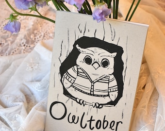 Owl Art Booklet, Daily Drawings Zine