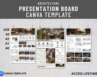 Architecture Presentation Board Template : A0-A3 Canva Layout (Digital) #2