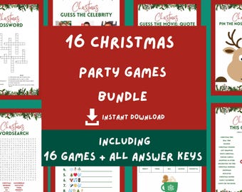 16 Christmas Games Bundle, Christmas Games Printable, Office Christmas, Family Christmas Game, Christmas Party Games, Christmas Games School