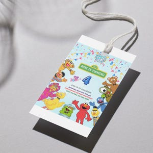 Sesame Street Birthday Invitation, Kids Cartoon Party Invite, Editable Canva Template image 6
