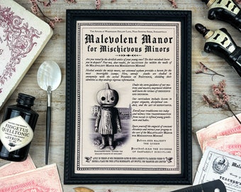 Antique Newspaper Advertisement Framed Print with Pumpkin Kid for Cabinet of Curiosities and Victorian Collectors