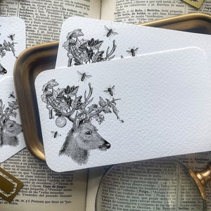 Ephemera Junk Journal DOWNLOADABLE Deer Stag Vintage Set Printable Card, Tags, Cards, Envelope Gift AND Bookmark image 8