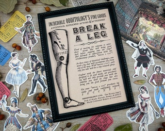 Good Luck Print - Break a Leg Gift Ideas - Vintage Advertising Wall Art - Victorian Oddity Wall Decor - Curiosity Cabinet