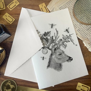 Ephemera Junk Journal DOWNLOADABLE Deer Stag Vintage Set Printable Card, Tags, Cards, Envelope Gift AND Bookmark image 7