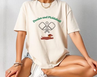 Doxies und Pickleball T-Shirt, Hunde Mutter, Dackel Shirt, Dackel T-Shirt, Pickleball Shirt, Pickleball Geschenk, Dackel Hund Tee, Dackel Mutter