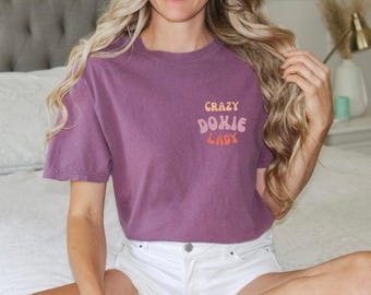 Crazy Doxie Lady: camiseta de perro salchicha, camiseta divertida para perros, camiseta de perro salchicha, regalo para mamá de perro, regalo para perro salchicha, regalo para mamá Doxie, camiseta para perro salchicha