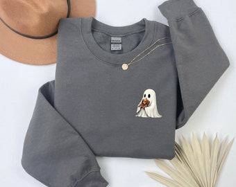 Ghost Dachshund Sweatshirt, Halloween Crewneck, Spooky Pullover, Haunted Apparel, Ghost Dog Jumper, Dachshund Sweatshirt, Ghost Sweatshirt