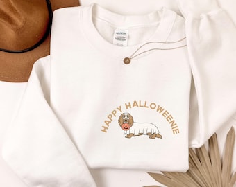 Happy Halloweenie Sweatshirt, Halloween Shirt, Dachshund Sweater, Pumpkin Sweater, Dog Sweatshirt, Wiener Dog Sweatshirt, Fall Sweater