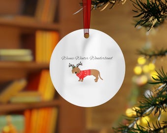 Metal Ornaments - Dachshund Winter Wonderland Ornament, Christmas Tree Decor, Holiday Gift, Dog Lover Ornament, Cute Pet Decor, Wiener Dog