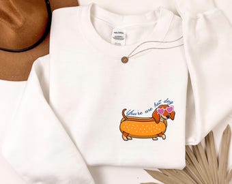 Sweat-shirt teckel drôle, pull pour chien drôle, chemise Doxie, sweat-shirt pour chien viennois, chemise hot-dog, sweat-shirt hot-dog, jolie chemise teckel