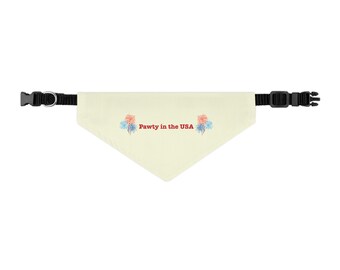 Pet Bandana Collar, Dog Bandana, Patriotic Pet Bandana, 4th of July Dog Collar, Pawty in the USA, Party in the USA, Pet Collar, Dog Bandana