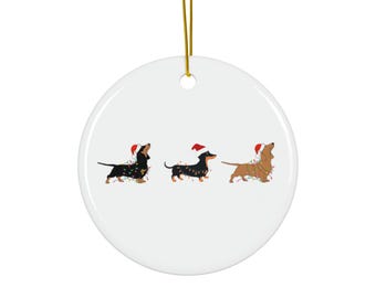 Dog Ornament, Dachshunds Xmas Lights, Holiday Decoration, Dog Lover Gift, Christmas Dog Ornament, Dachshund Ornament, Doxie Holiday Decor
