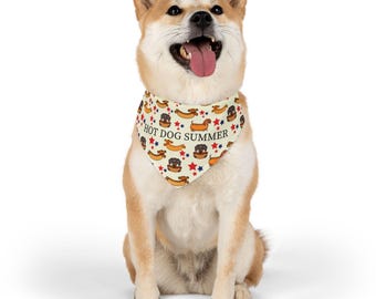 Hunde Bandana Halsband, Sommer Bandana, Doxie, Dackel Neckwear, Hot Dog Sommer, Hot Dog Bandana, Dackel Bandana, Hundehalsband, Hunde Bandana