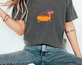Hot Dog Summer Dachshund T-Shirt, Coquette Shirt, Girly Shirt, Hot Dog T-Shirt, Dachshund Mom, Dachshund Tee, Wiener Dog Tee, Hot Dog Tee