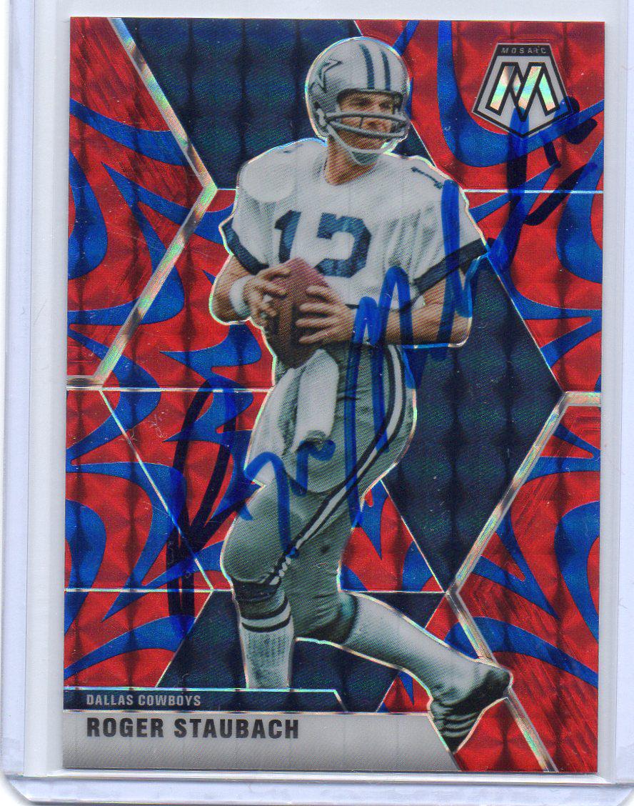 Dieon Danders Roger Staubach Cowboys Autographed Mini Helmet