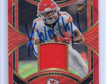Signed Xavier Worthy Football Jersey Card Kansas City Chiefs