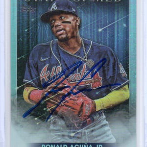 Signed Ronald Acuna Jr. Card Atlanta Braves Very Nice