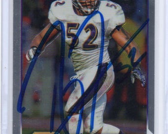 Signed Ray Lewis Card Baltimore Ravens Very Nice