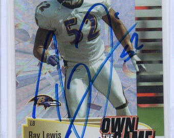 Signed Ray Lewis Card Baltimore Ravens Really Nice