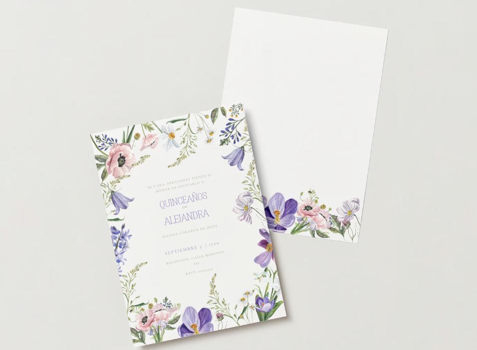 Wildflower Spanish Invitation Template Editable Invitation Template Wildflower Spanish Invitation Template Editable Invitation Template
