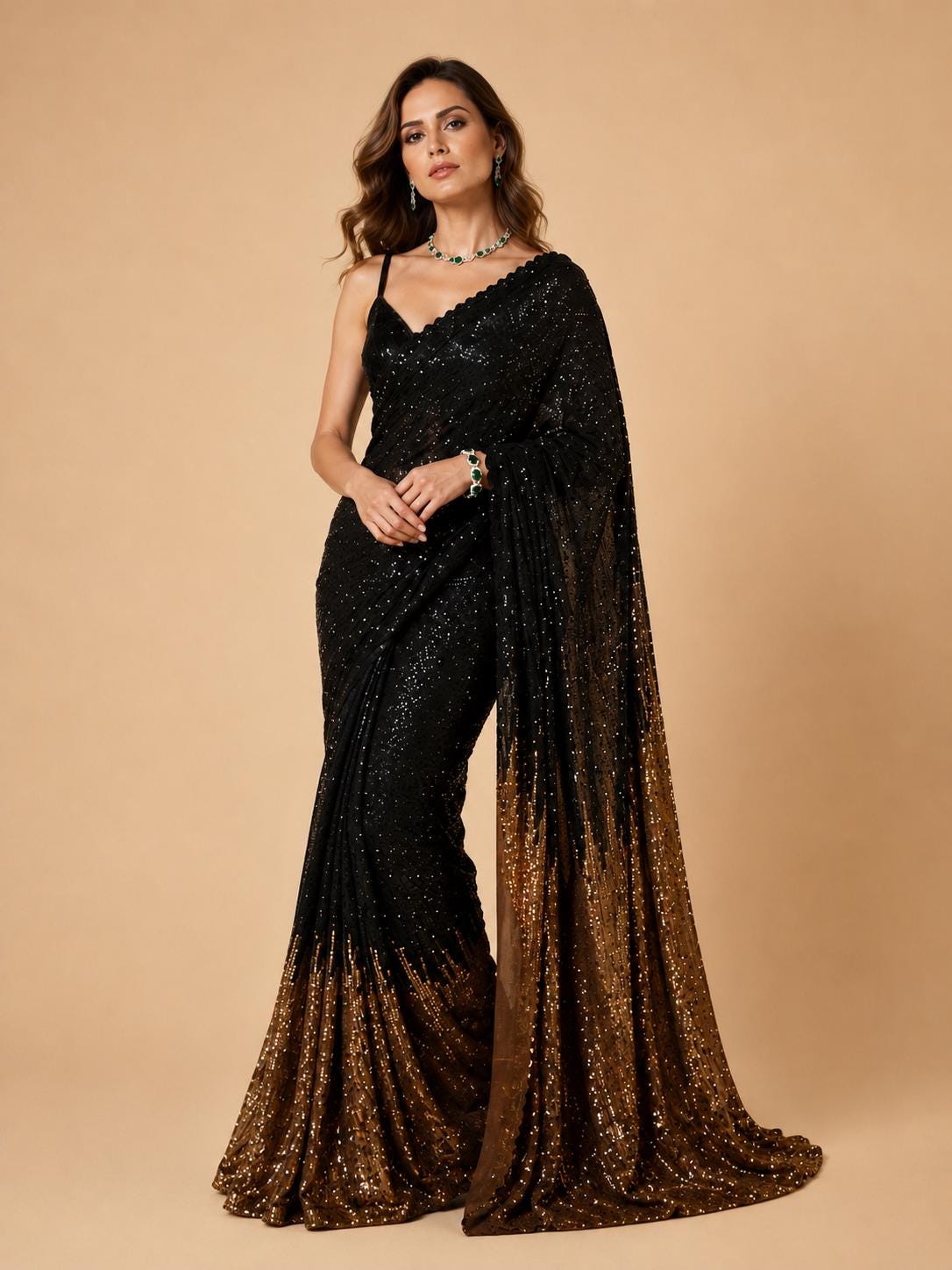 sari inspired cocktail dress The Rani Dress | Fuchsia & Blue Sari-Inspired Strapless Gown