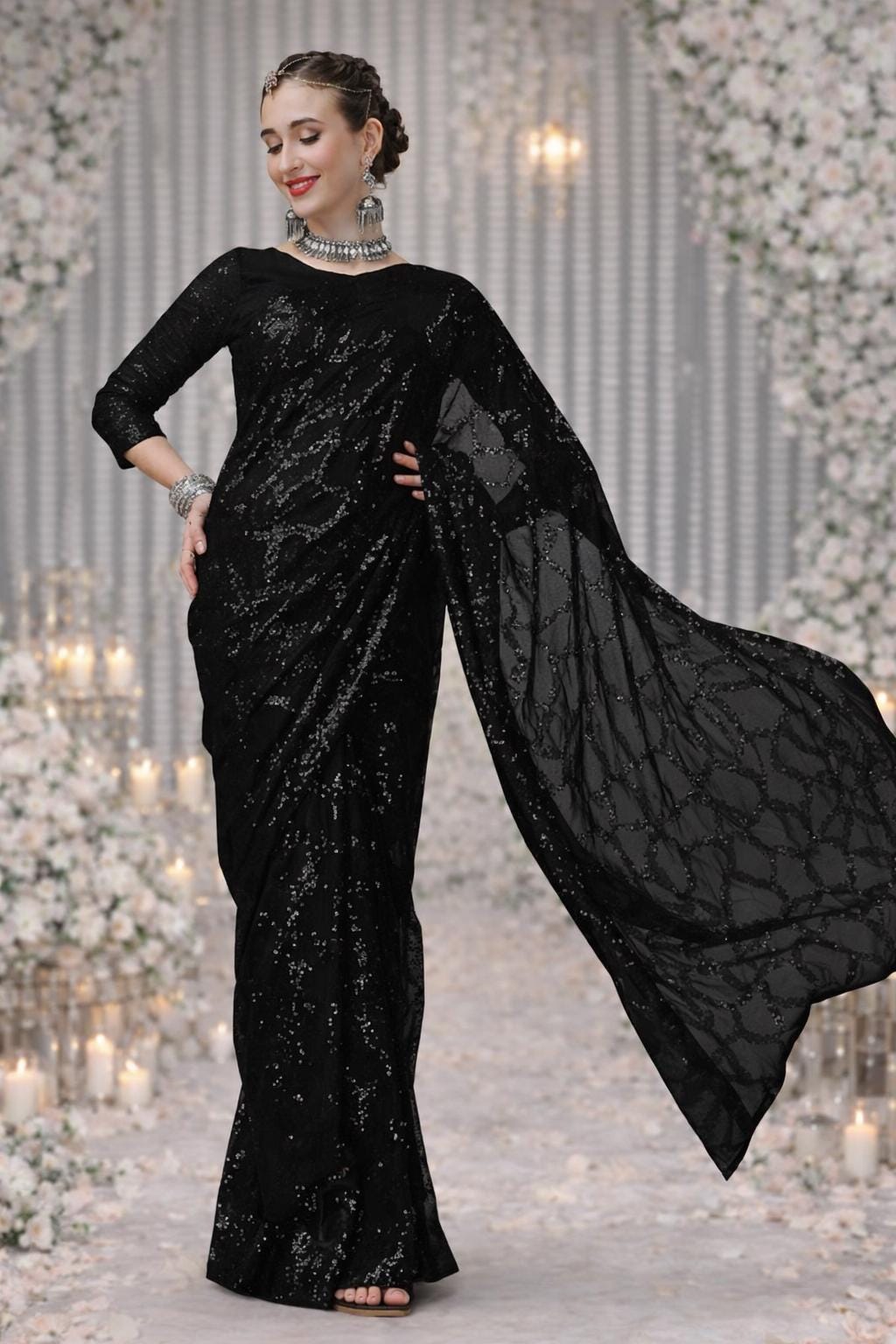 Evening Wear Saree - Etsy