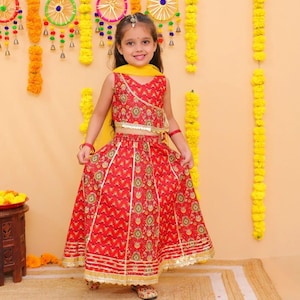 Kids Girls Lahenga Choli with Duppata - Indian Ethnic wear