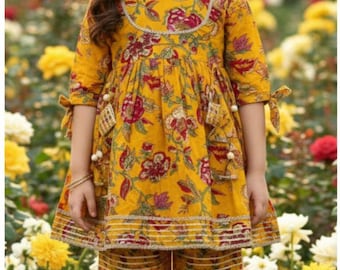 Kids Girls Sharara Kurti with Duppata - Indian Ethnic wear