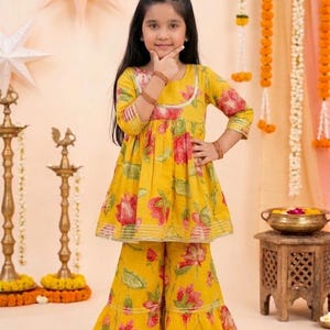 Kids Girls Kurti Sharara   - Indian Ethnic wear