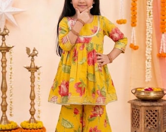 Kids Girls Kurti Sharara   - Indian Ethnic wear