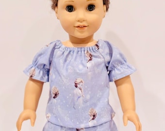 Handmade snow queen top for 18" dolls | Premium Snap Closure | AG doll clothes | doll wardrobe | 18 Doll Clothes | unique top