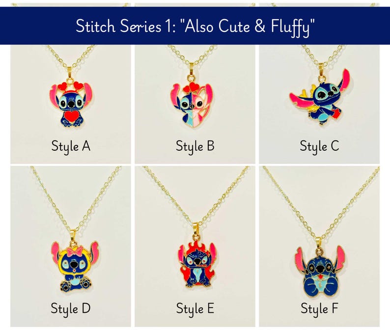 LIMITED EDITION Stitch Youth Charm Necklaces - Series 1: "Also Cute & Fluffy"