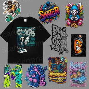 Graffiti, PNG Shirt, 10 Urban, Graffiti Design, Digital, Graffiti Art for T-Shirts, Instant Digital Download.