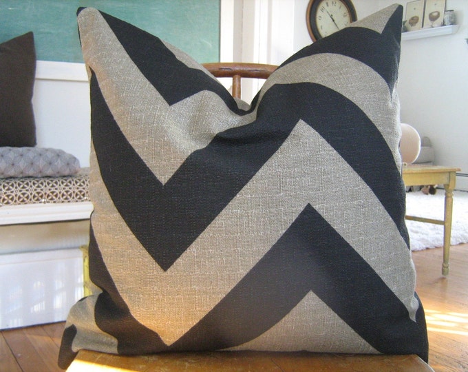 Ready to Ship Decorative Pillow Black Zig Zag 18x18 Inch Etsy