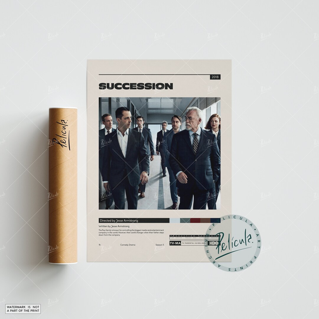 Succession Jesse Armstrong Minimalist Tv Series Poster Vintage Retro