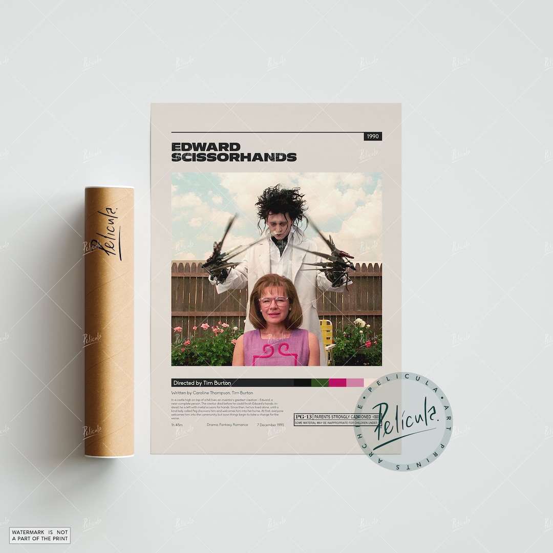 Edward Scissorhands Tim Burton Vintage Retro Art Print Wall Art Print ...