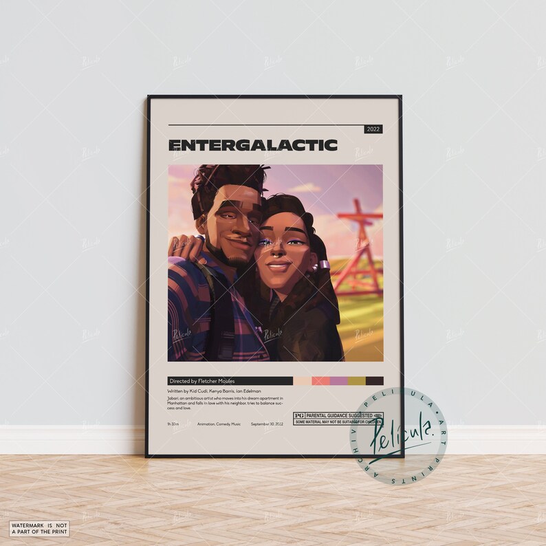 Entergalactic Poster Fletcher Moules Minimalist Movie Poster Vintage