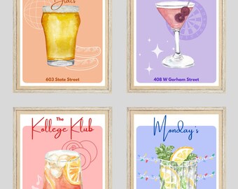 Cute UW Madison Bar Posters