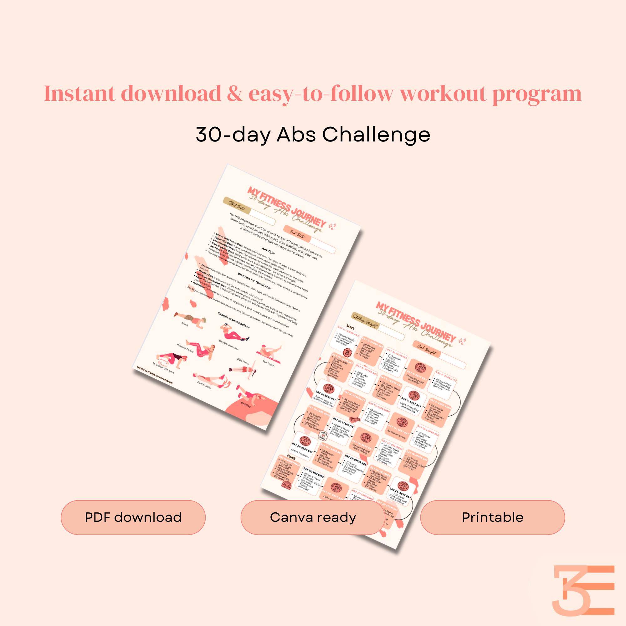 30 day guns buns and ab challenge dislke printable