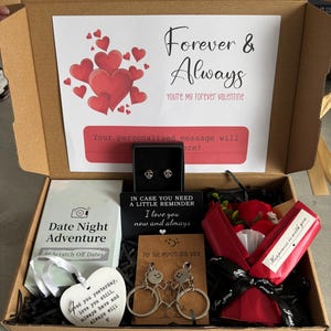 Caixa de presente personalizada para o Dia dos Namorados / Para sempre e sempre / Seja meu presente de Dia dos Namorados, Conjunto de presente Eu te amo, conjunto de presente de Dia dos Namorados, conjunto de presente romântico