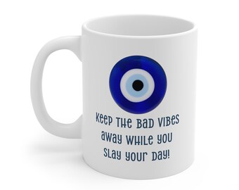 Mugg med onda ögat - Rolig mugg med onda ögat, Håll de dåliga vibbarna borta medan du fördriver dagen!