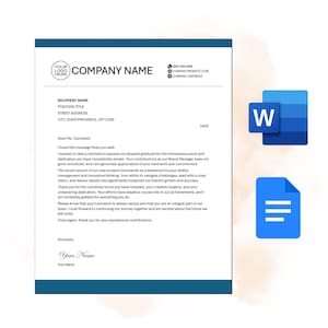Plantilla de membrete / Membrete profesional y moderno / Microsoft Word / Pequeña empresa / Personalizable e imprimible