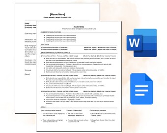 May include: A resume template in a Word document format. The template includes sections for summary of qualifications, education, work experience, and applicable skills. The document is formatted with headings, bullet points, and a professional layout.