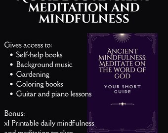 Meditation & Mindfulness- Digital Guidebook Grounding ADHD Mental Health Stress Burnout CBT ACT