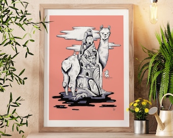 Templo de la llama - Impresión de ilustración