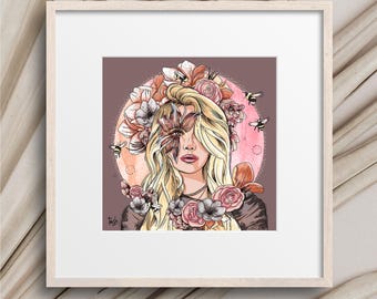 La chica de la naturaleza - Ilustración impresa