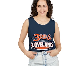 Camiseta sin mangas 3rd & Loveland con el logotipo de fútbol, estilo vintage naranja