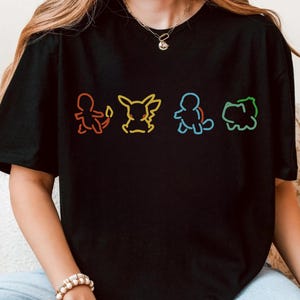 Cartoon Inspired Silhouette Shirt, Anime Lover Gift, Retro Cartoon Shirt, Japan Cartoon Shirt, 90s Shirt