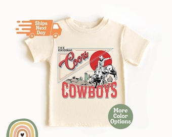 Rodeo Cowboy Kids T-Shirt, Vintage Western Baby Onesie®, Cowboy Kids T-Shirt, Retro Rodeo Kids Shirt, Graphic Cowboy Tee, Western Bull Gifts