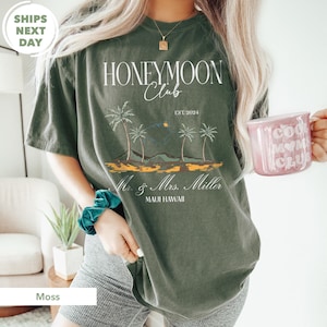 Mr and Mrs Shirts, Custom Couples Honeymoon Vacation Shirts, Just Married Shirt, Hubby Wifey T-shirt, Comfort Colors®, His and Hers T-shirts